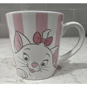 MARIE Name Cat Face Pink White Stripe Disney The Aristocats 16 OZ Ceramic Mug